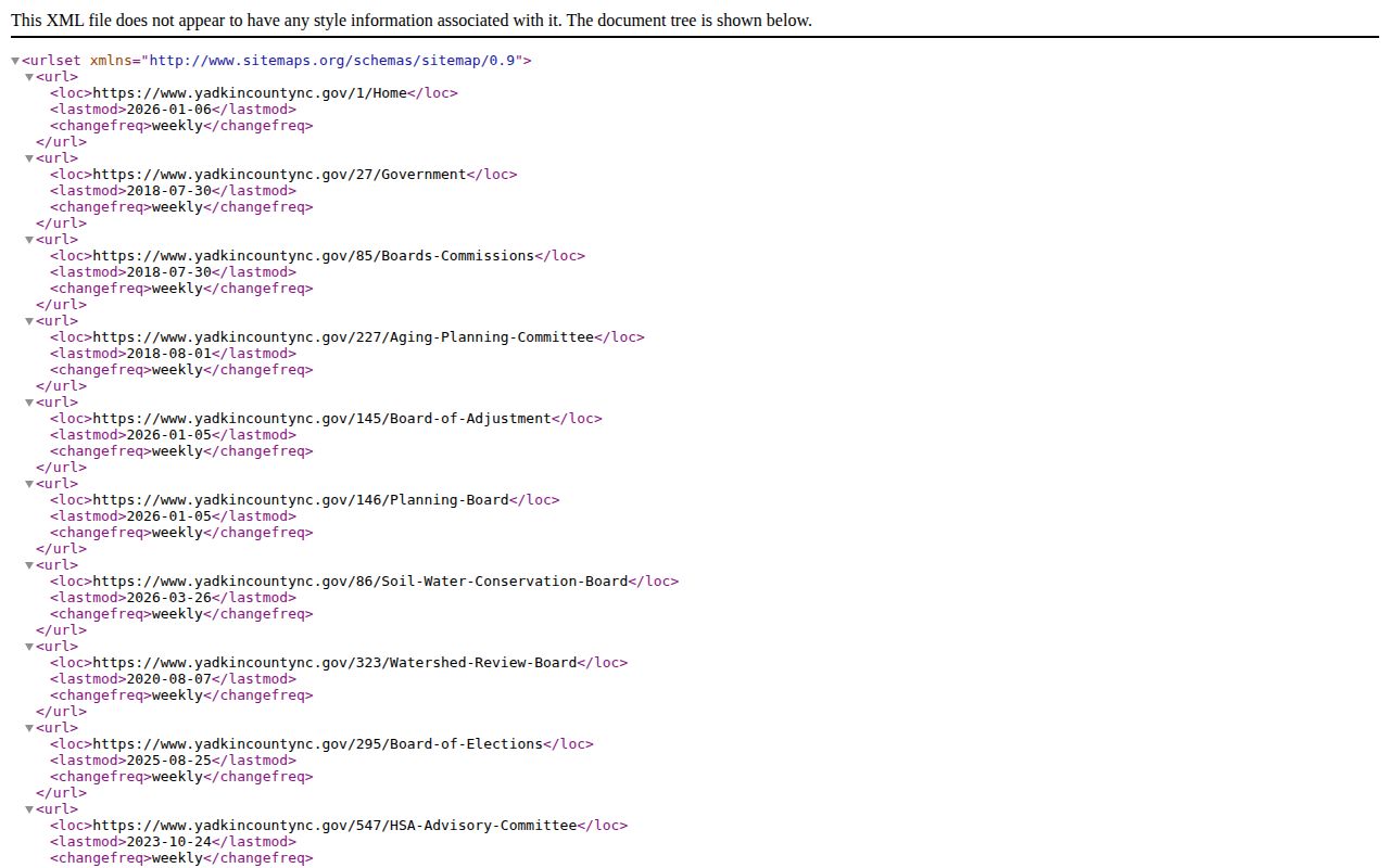 Yadkin County 24-hour release source review of the official sitemap