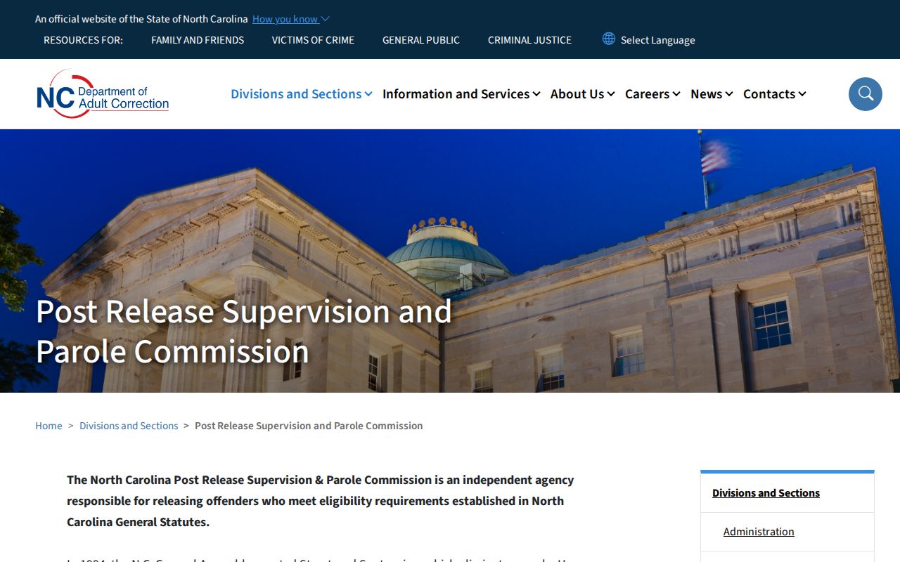 Yadkin County parole and probation Commission record source